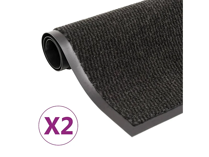 Lot de 2 paillassons noire 90 x 150 x cm DEC023166