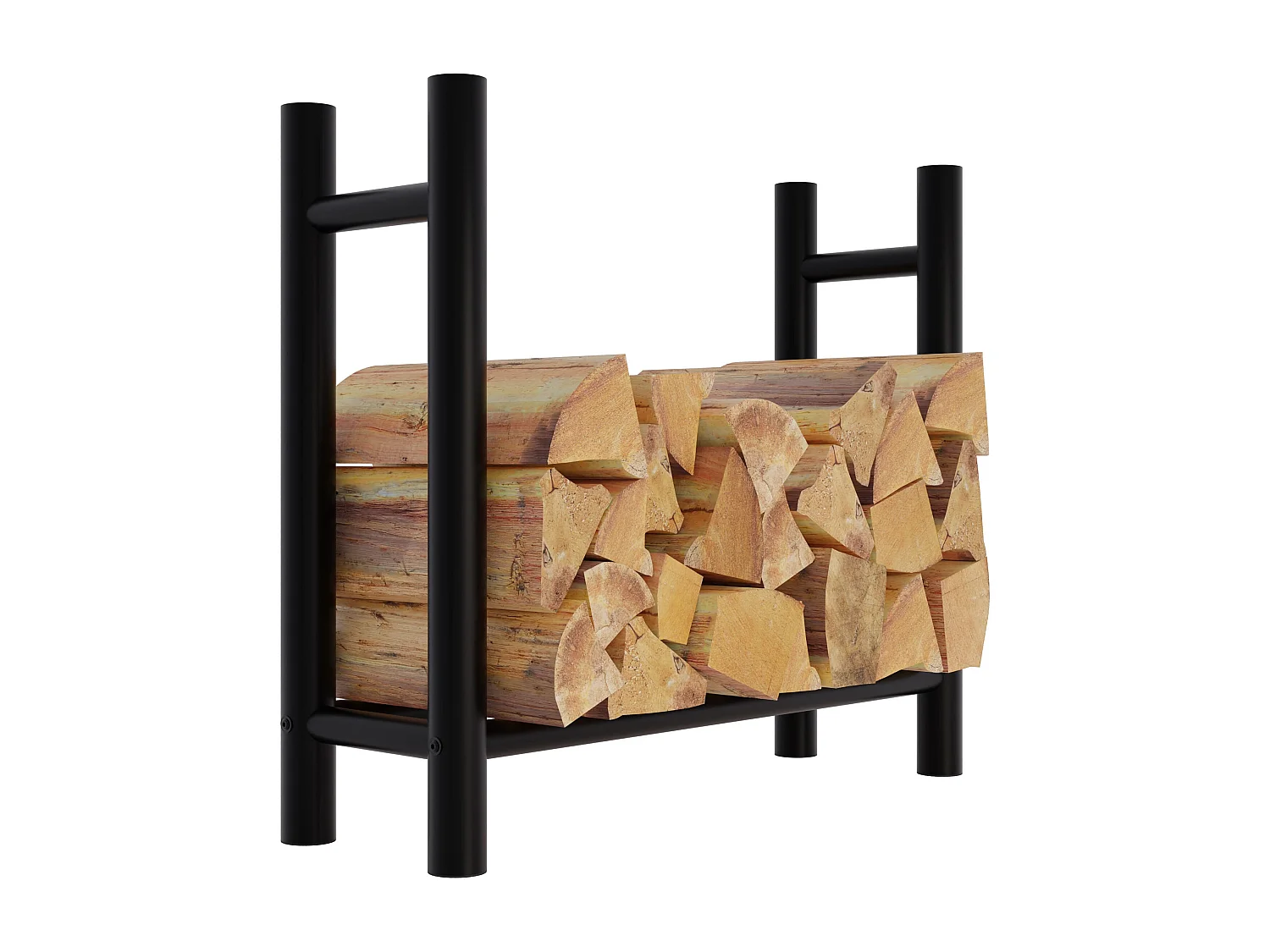 Range-bûches support bois de métal marron 80 x 30 x 80 cm 10_0003572