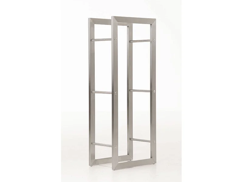 Range-bûches étagère support bois argenté 60 x 25 x 100 cm 10_0003539
