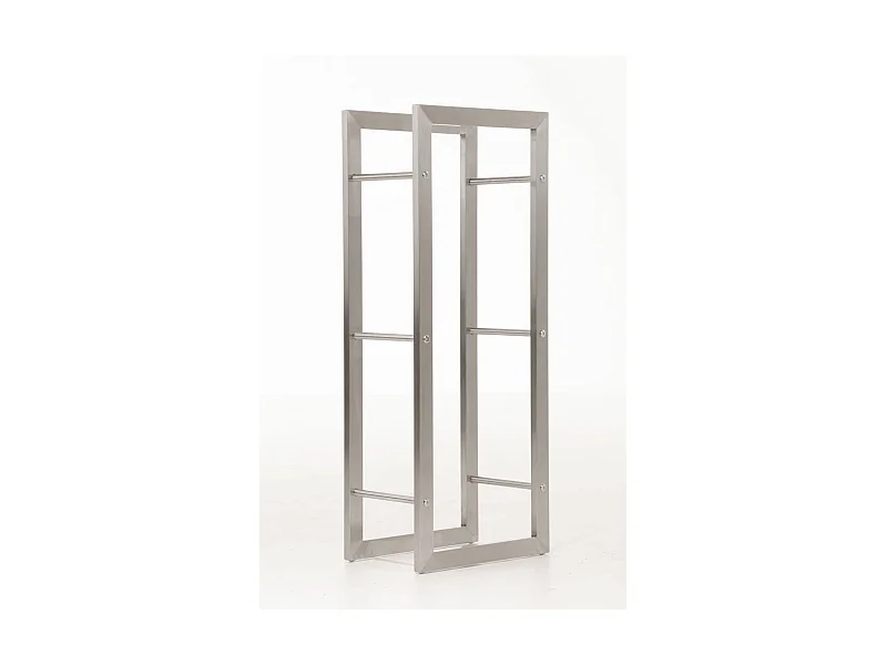 Range-bûches étagère support bois argenté 60 x 25 x 100 cm 10_0003539