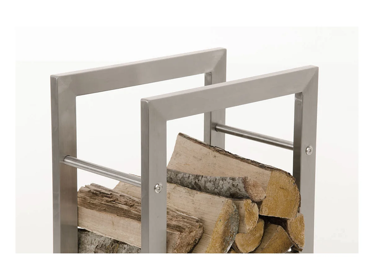 Range-bûches étagère support bois argenté 60 x 25 x 100 cm 10_0003539