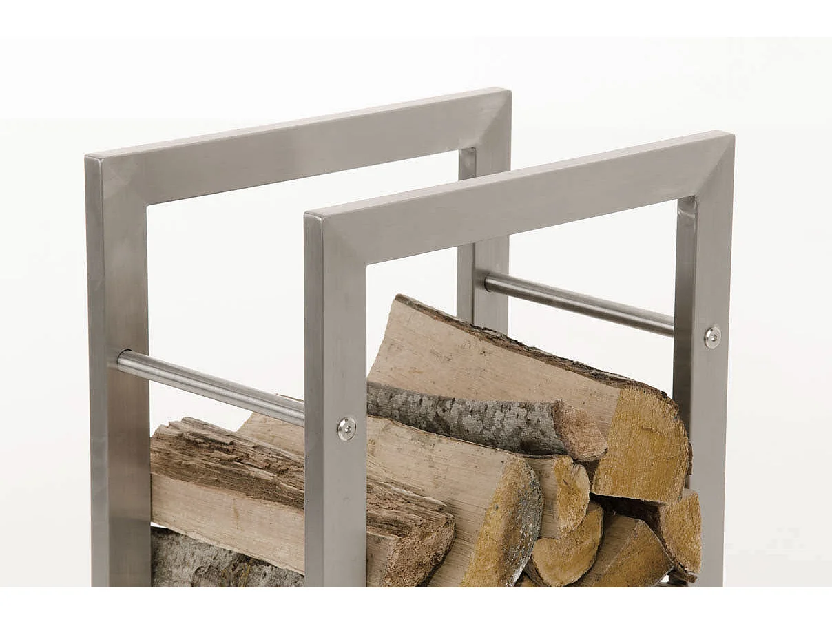 Range-bûches étagère support bois argenté 60 x 25 x 100 cm 10_0003539