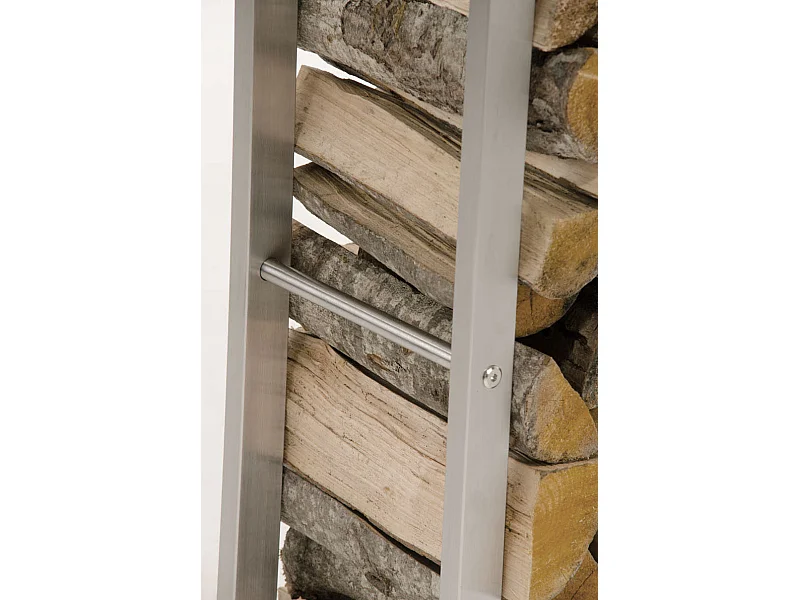 Range-bûches étagère support bois argenté 60 x 25 x 100 cm 10_0003539