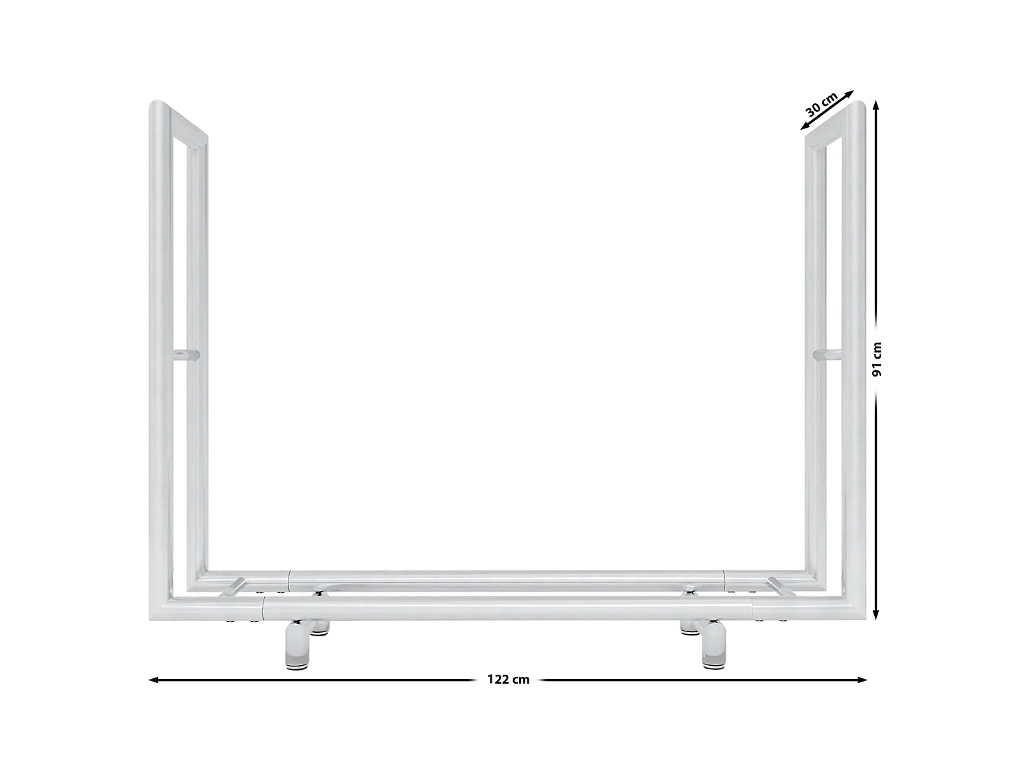 Porte-bûches rangement bois de argenté 122 x 30 x 91 cm 10_0003525