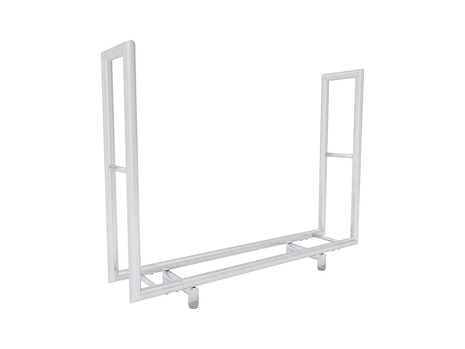 Porte-bûches rangement bois de argenté 122 x 30 x 91 cm 10_0003525