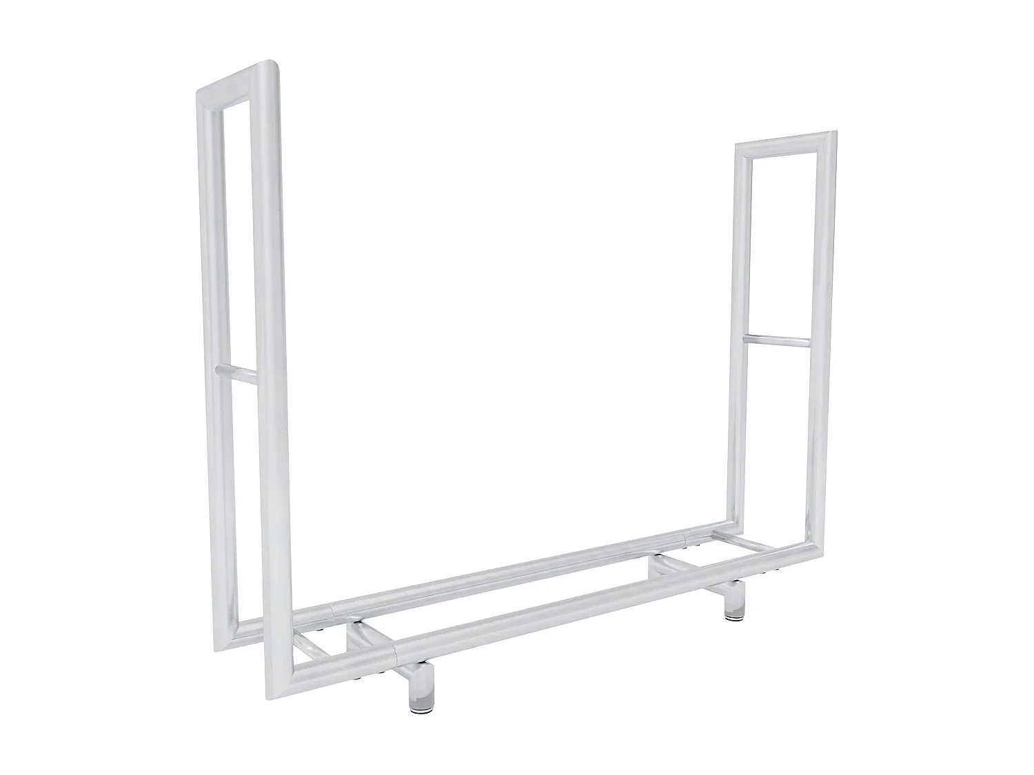 Porte-bûches rangement bois de argenté 122 x 30 x 91 cm 10_0003525