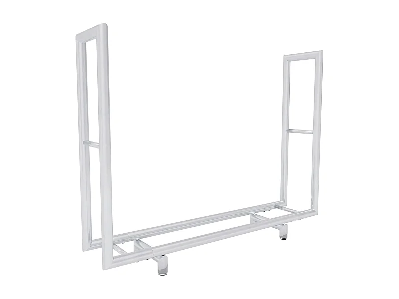 Porte-bûches rangement bois de argenté 122 x 30 x 91 cm 10_0003525