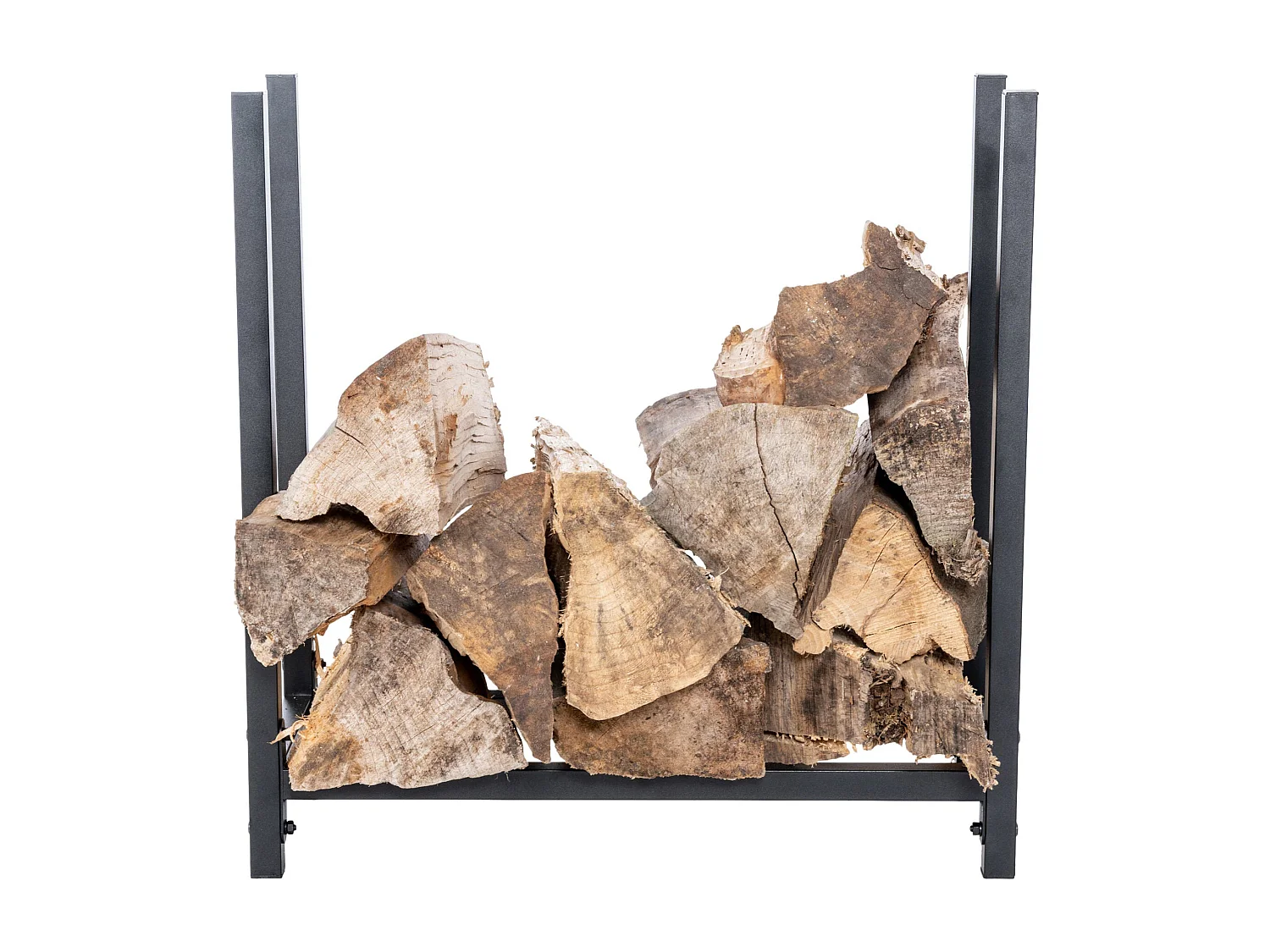 Petit range-bûches étagère support métal marron 60 x 25 x 62 cm 10_0003534