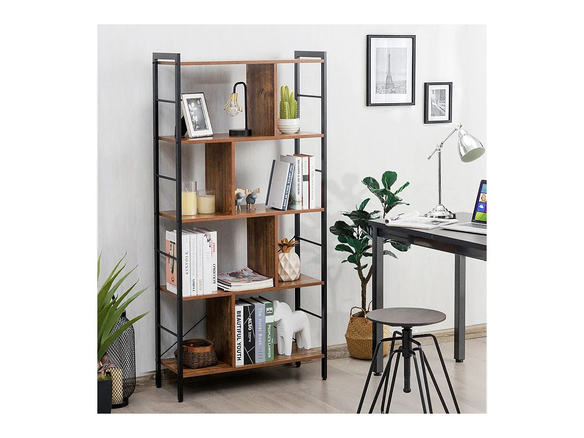 Bibliothèque à 5 niveaux 74 x 30 x 155 cm 20_0000287