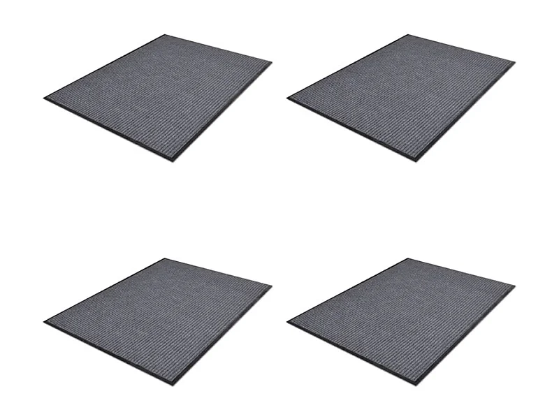 Lot de 4 paillassons PVC grise 90 x 60 x cm DEC023149
