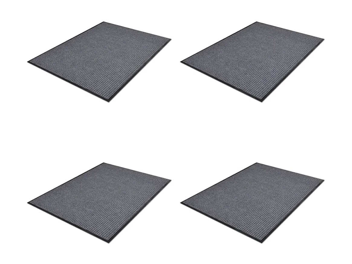Lot de 4 paillassons PVC grise 90 x 60 x cm DEC023149