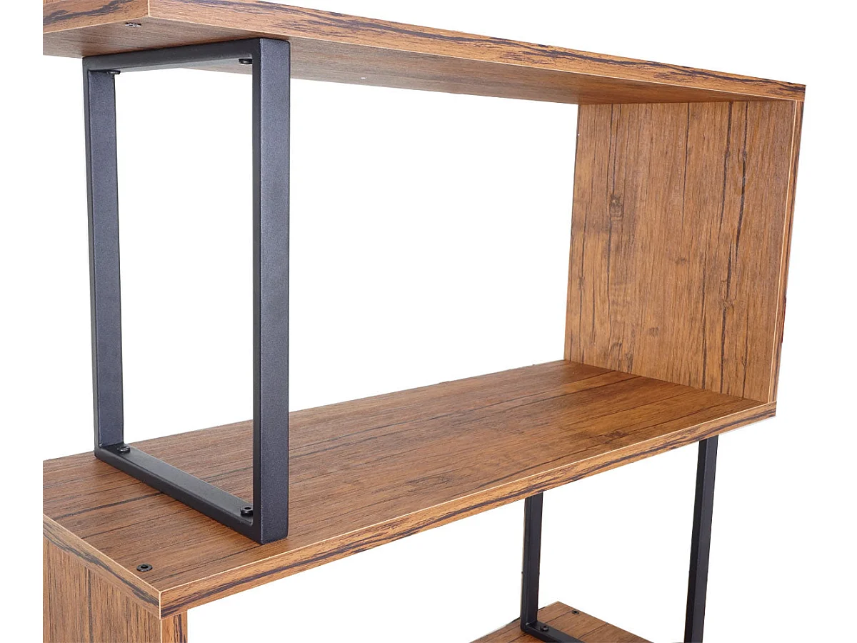 Bibliothèque étagère sur pied métal marron 80 x 30 x 183 cm 04_0001281