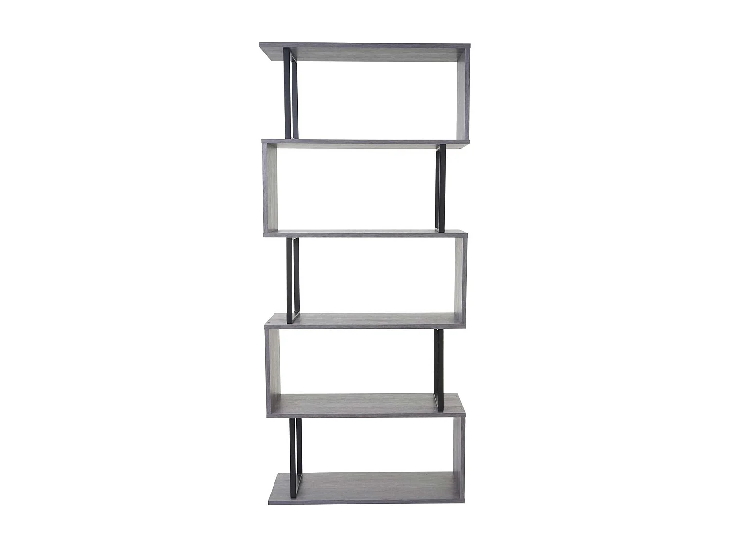 Bibliothèque étagère de salon métal grise 80 x 30 x 183 cm 04_0001279