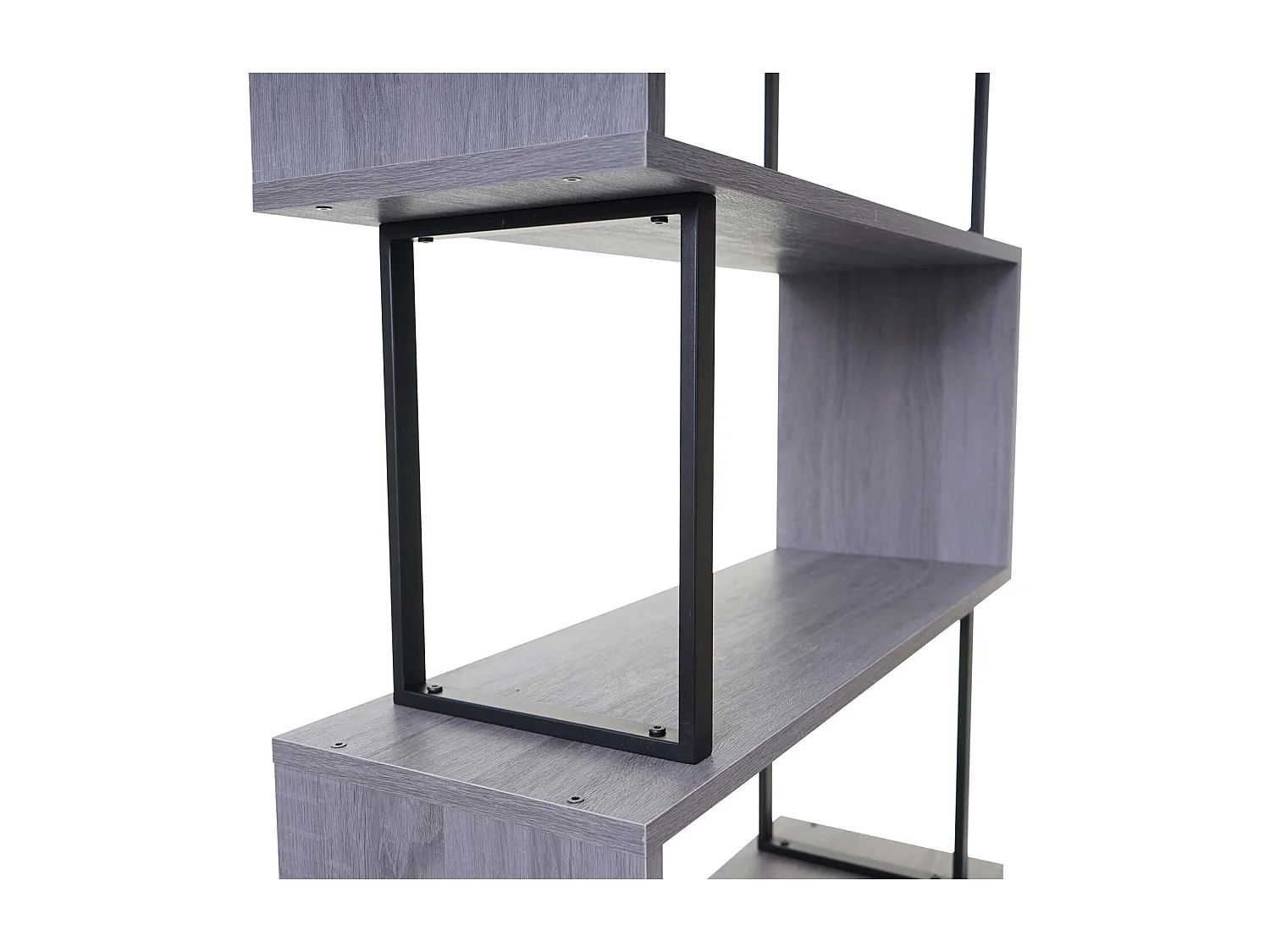 Bibliothèque étagère de salon métal grise 80 x 30 x 183 cm 04_0001279