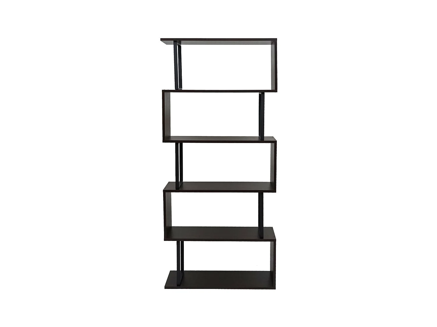 Bibliothèque étagère autoportante meuble métal marron 80 x 30 x 183 cm 04_0001322