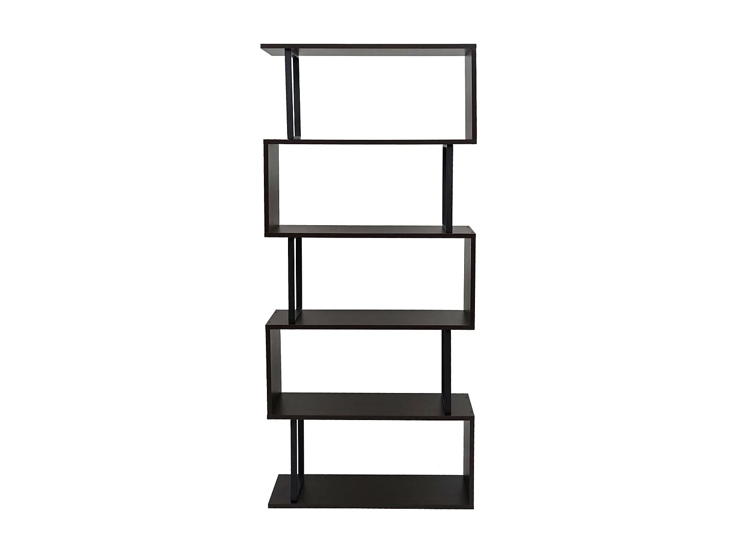 Bibliothèque étagère autoportante meuble métal marron 80 x 30 x 183 cm 04_0001322