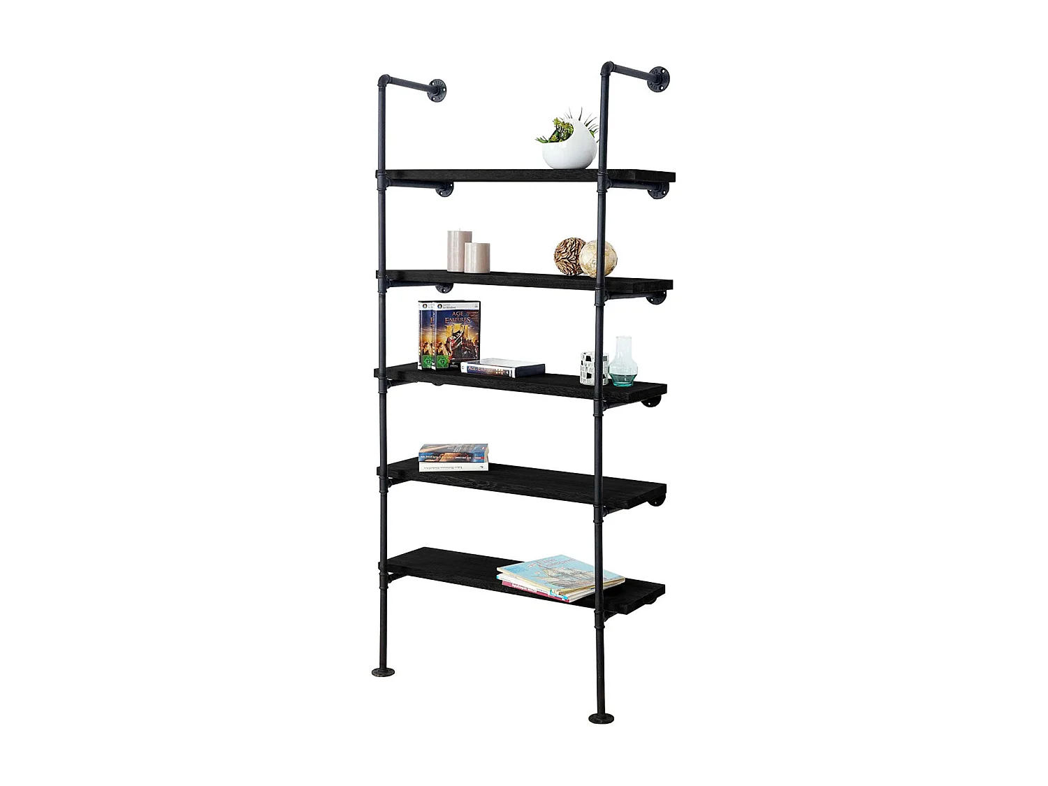 Étagère sur pieds rangement métal marron 80 x 28 x 165 cm 04_0004268