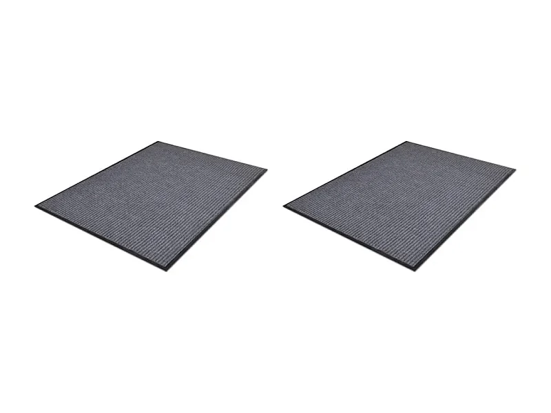 Lot de 2 paillassons PVC grise 90 x 60 x cm DEC023148