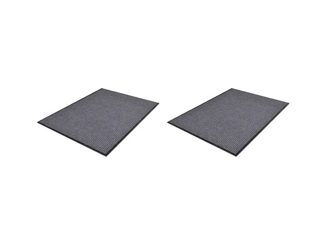 Lot de 2 paillassons PVC grise 90 x 60 x cm DEC023148