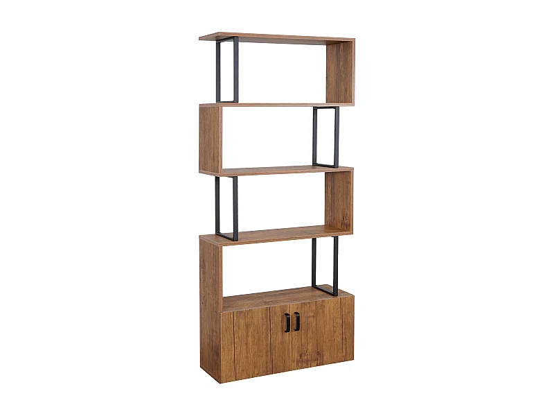 Bibliothèque étagère de rangement beige 80 x 31 x 183 cm 04_0001326