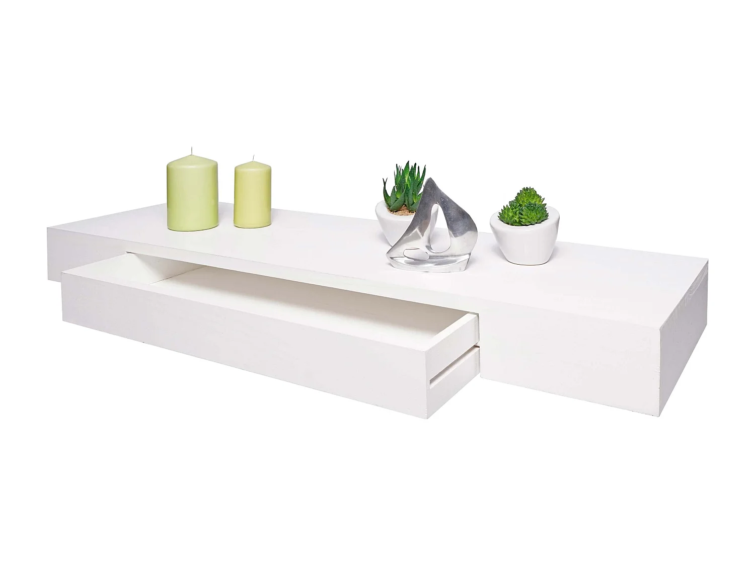 Tablette murale étagère avec bois blanche 80 x 25 x 8 cm 04_0005181