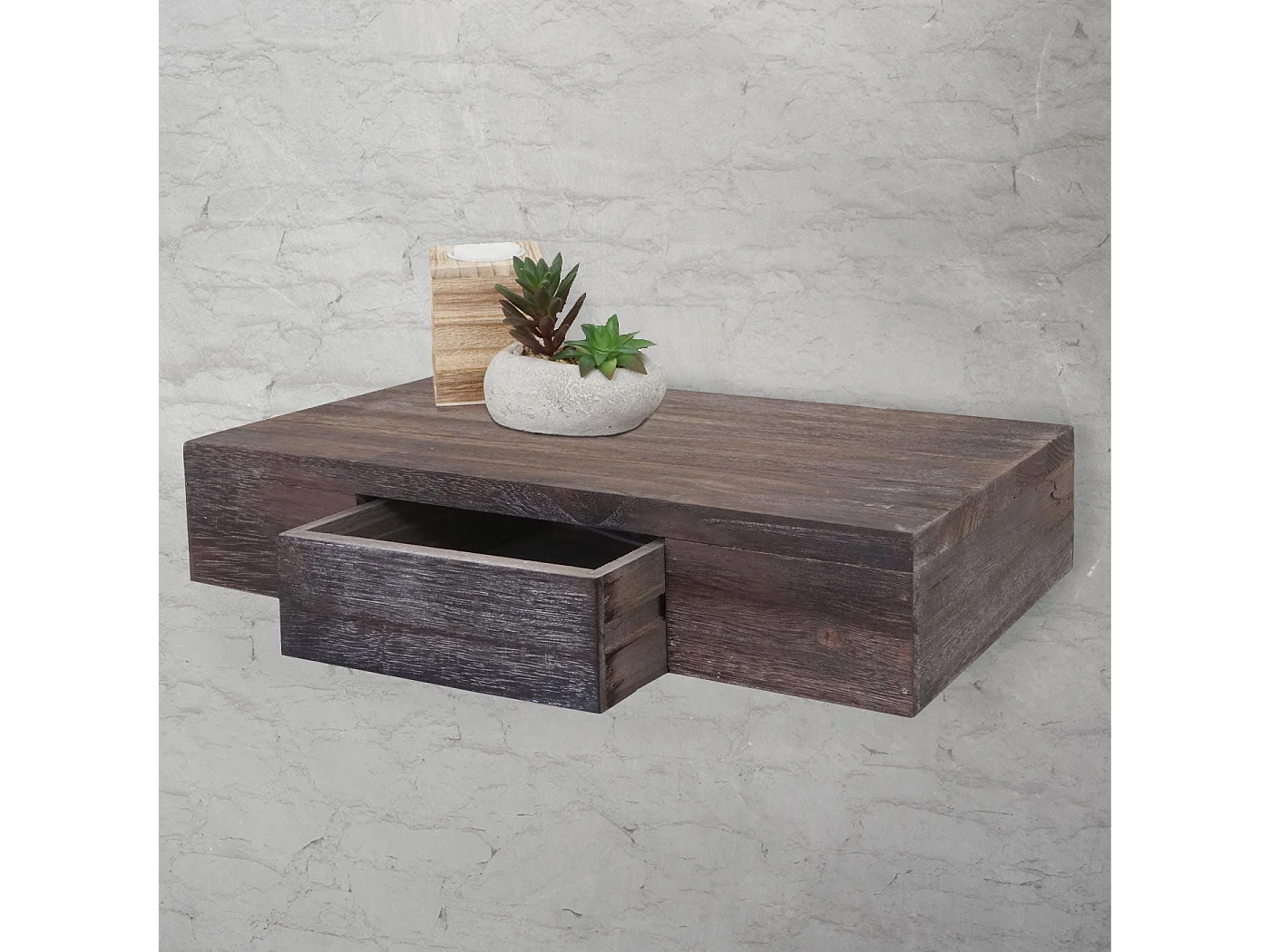 Étagère murale suspendue avec marron 40 x 25 x 8 cm 04_0005680