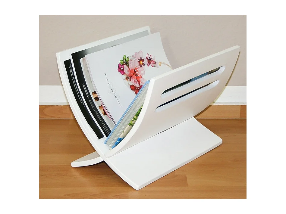 Porte revue en bois bois blanche 36 x 29 x 30 cm DIV06001