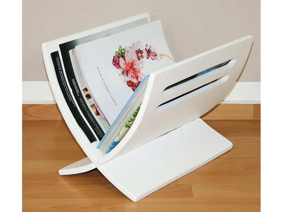 Porte revue en bois bois blanche 36 x 29 x 30 cm DIV06001