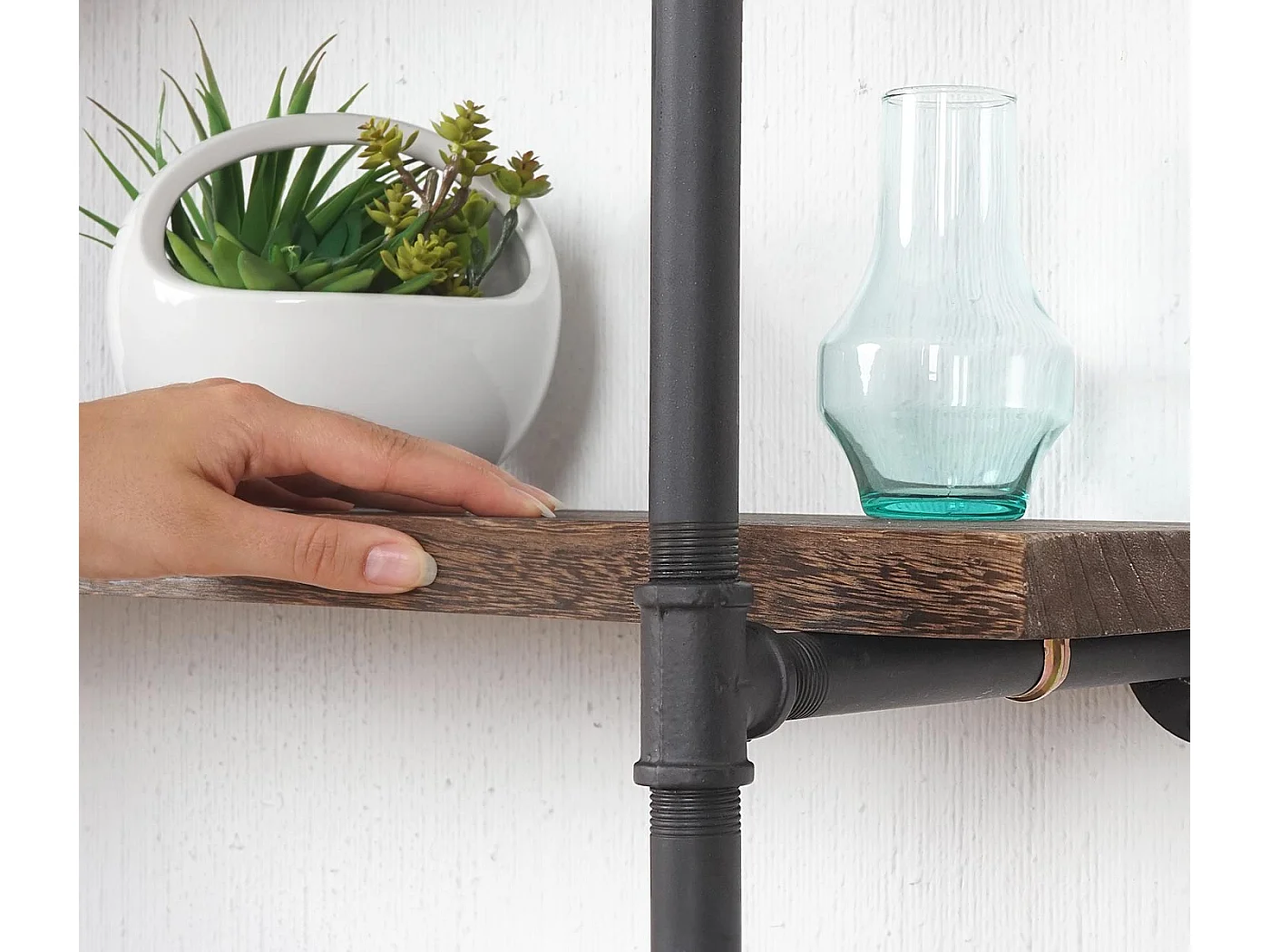 Étagère bibliothèque design industriel métal marron 80 x 28 x 165 cm 04_0005394