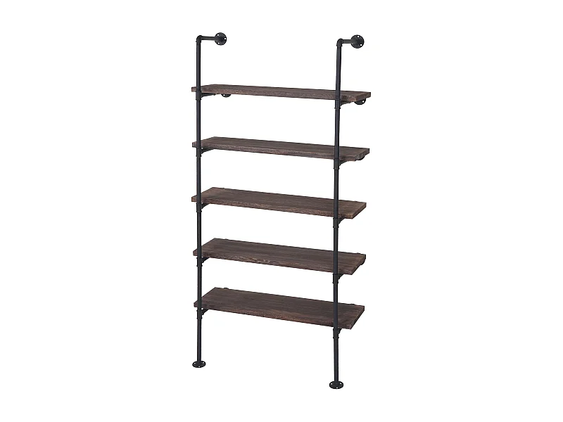 Étagère bibliothèque design industriel métal marron 80 x 28 x 165 cm 04_0005394