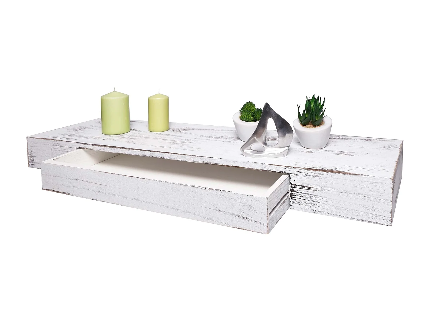 Étagère murale étagère suspendue bois blanche 80 x 25 x 8 cm 04_0005180