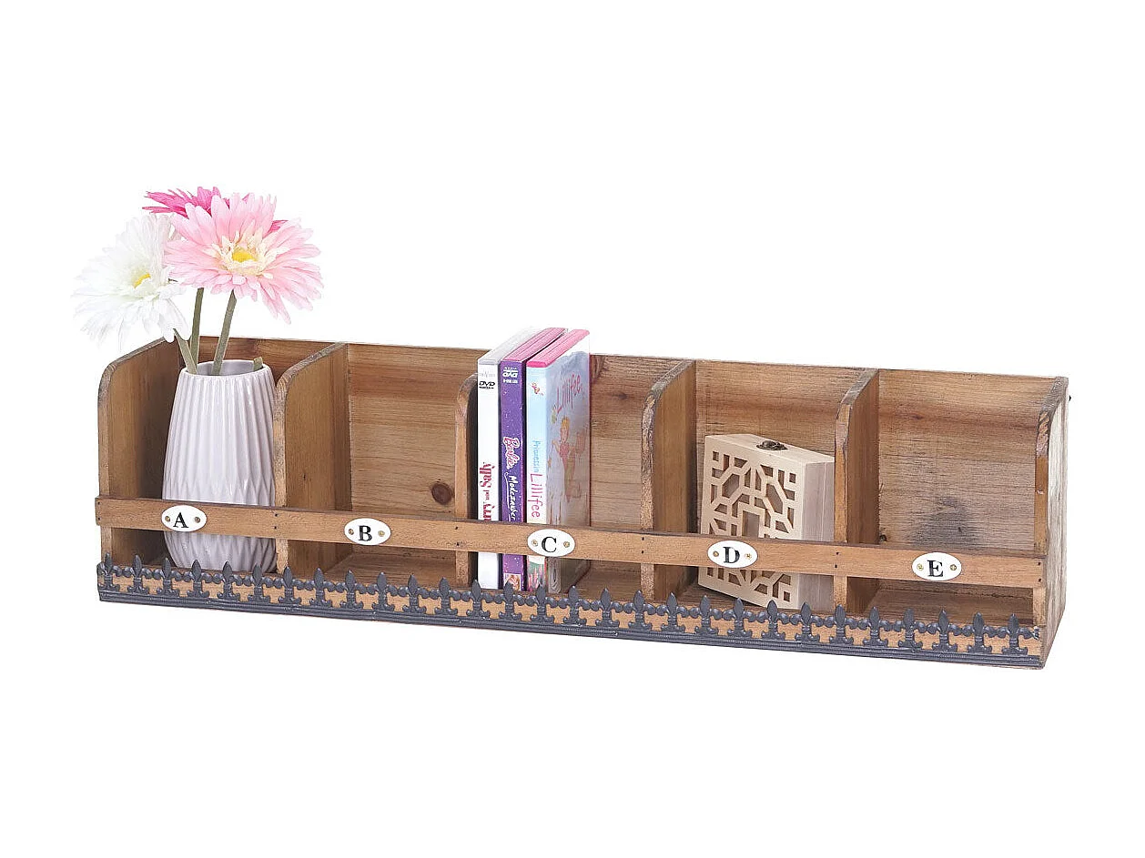 Étagère murale suspendue 5 bois marron 71 x 16 x 18 cm 04_0005171