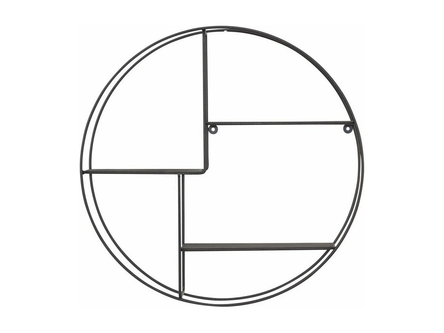 Étagère murale ronde avec métal argentée 50 x 12 x 50 cm ETA05032