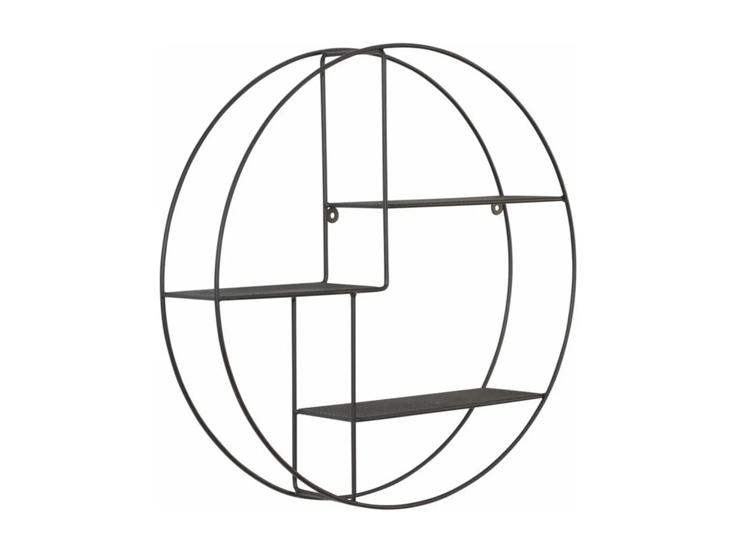 Étagère murale ronde avec métal argentée 50 x 12 x 50 cm ETA05032