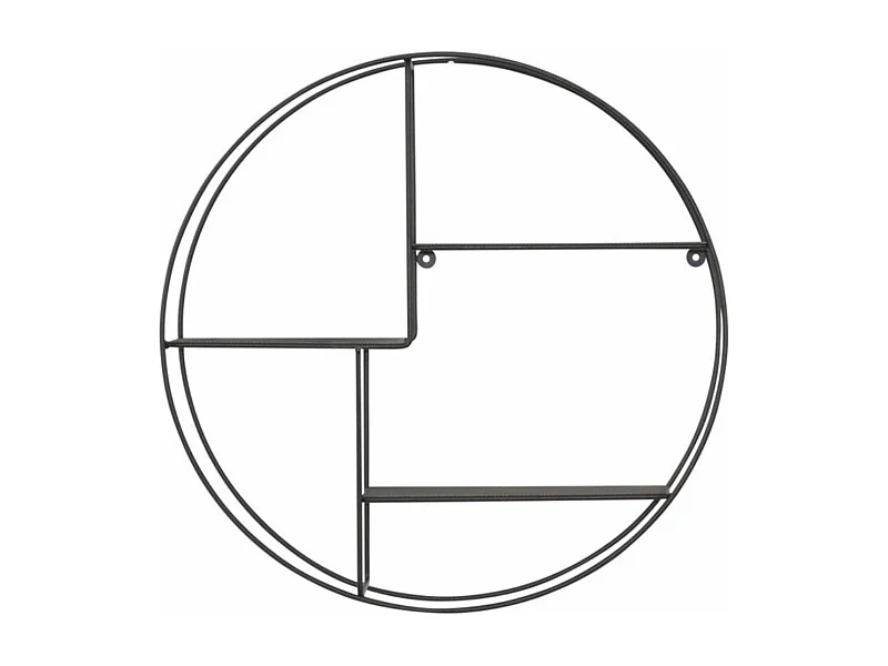 Étagère murale ronde avec métal argentée 50 x 12 x 50 cm ETA05032