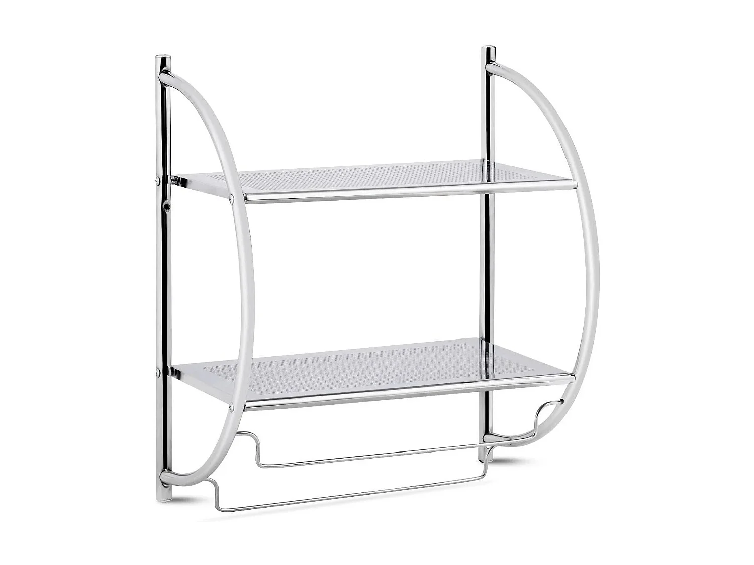 Etagère murale etagère de métal argentée 45 x 25.5 x 55 cm 20_0000602