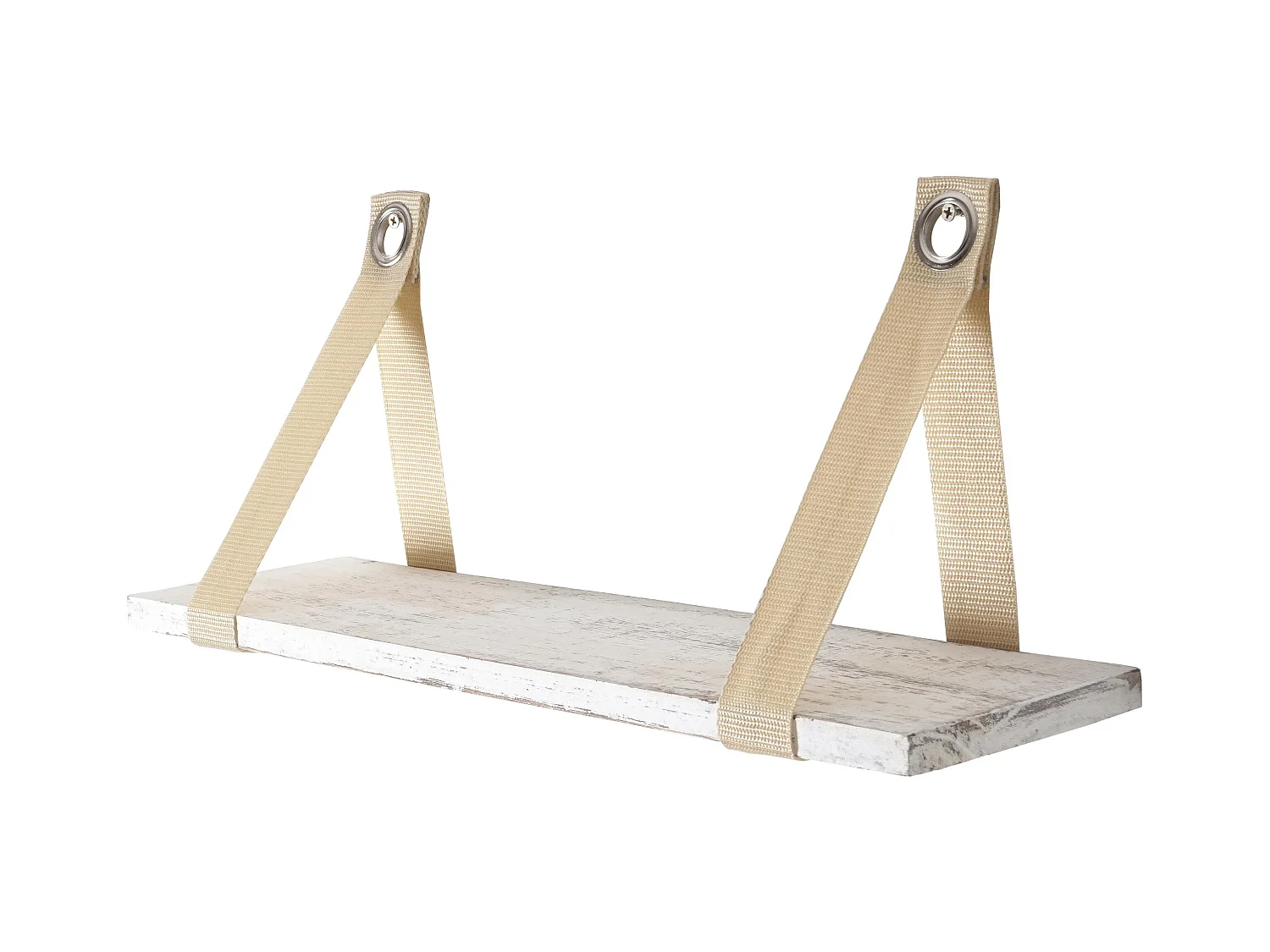 Étagère murale suspendue en bois blanche 49.5 x 13 x 20.5 cm 04_0005184