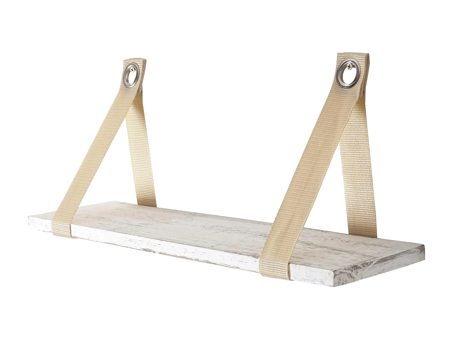 Étagère murale suspendue en bois blanche 49.5 x 13 x 20.5 cm 04_0005184