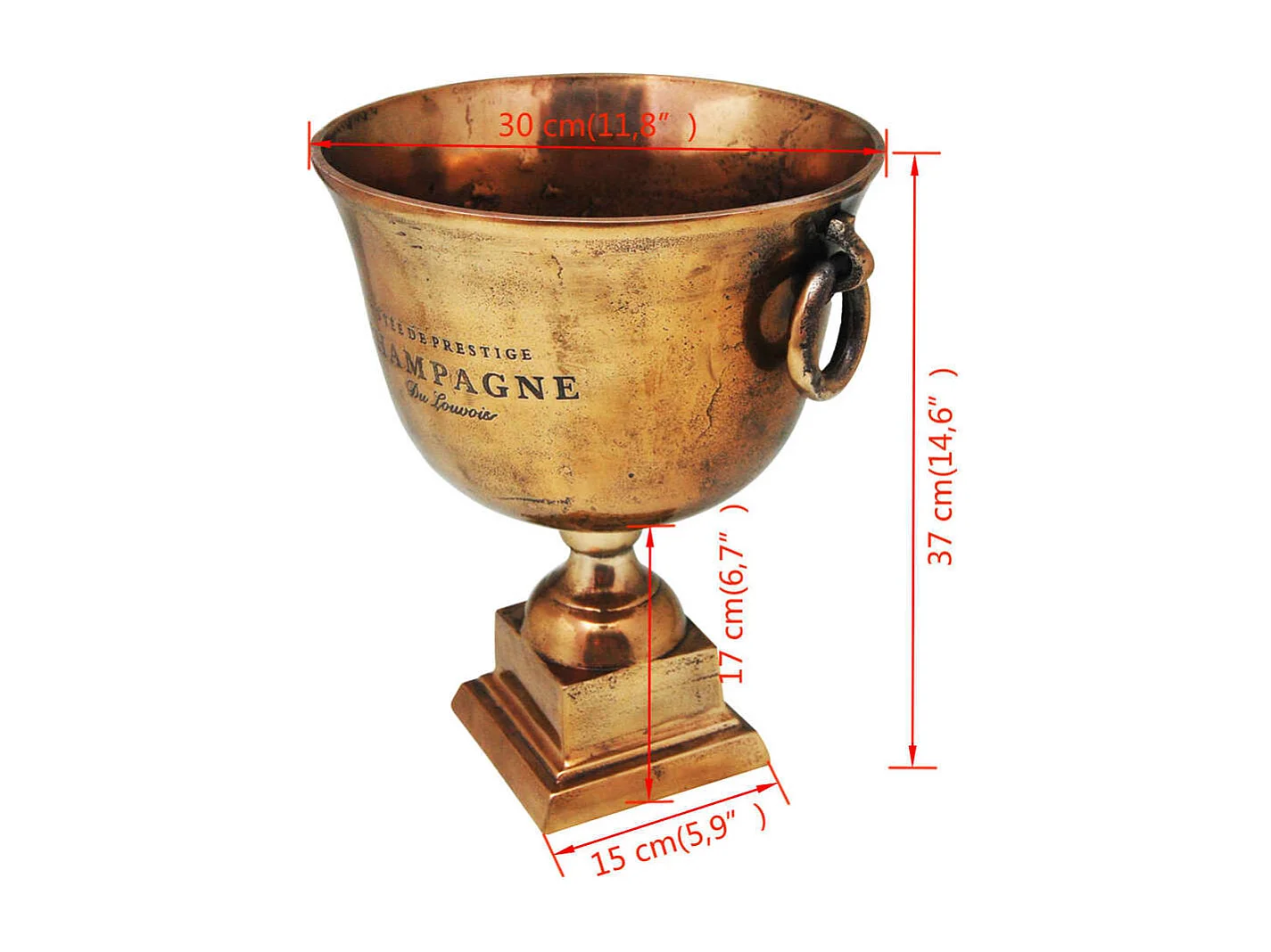 Refroidisseur à champagne Coupe cuivre 30 x 30 x 37 cm DEC023050