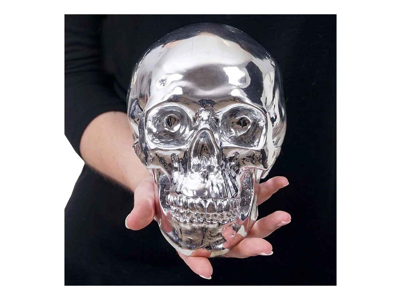 Crâne décoratif sculpture en résine 12.5 x 18 x 15 cm 04_0002839