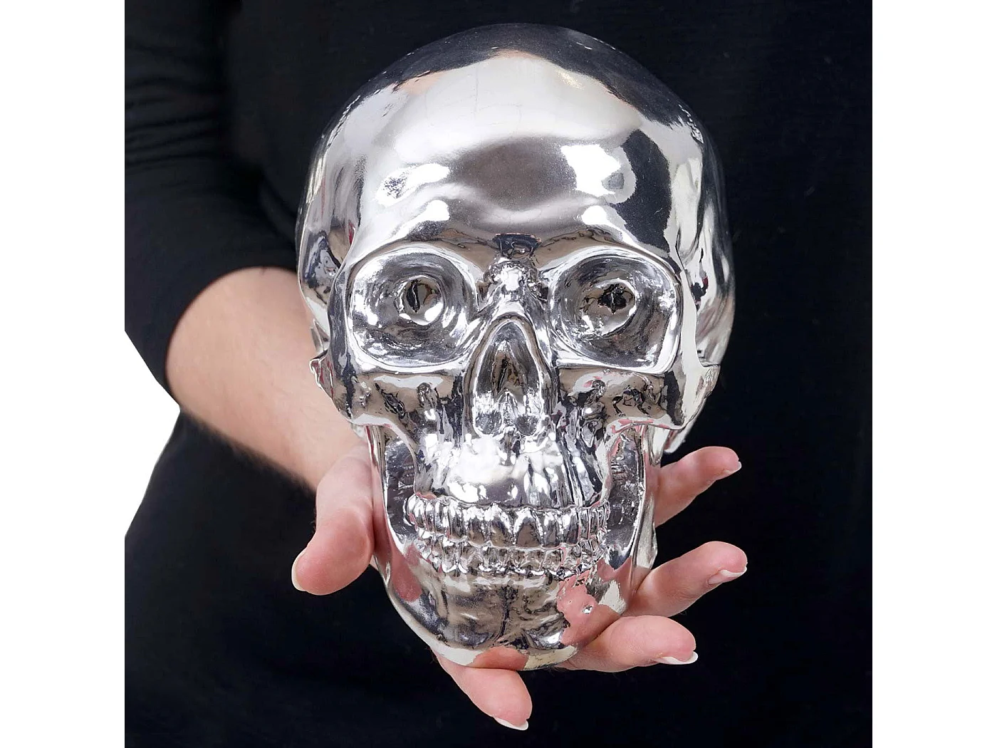 Crâne décoratif sculpture en résine 12.5 x 18 x 15 cm 04_0002839