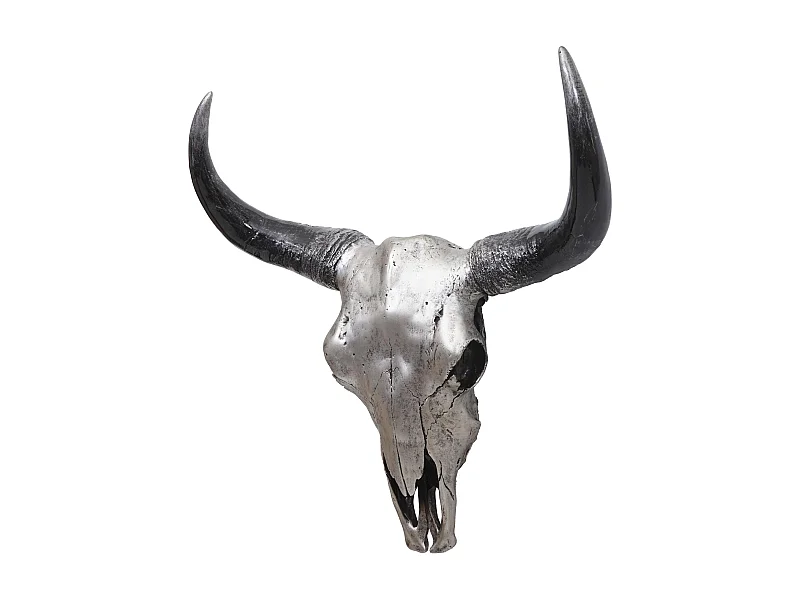 Crâne décoratif 45 cm résine argenté 50 x 19 x 53 cm 04_0006600