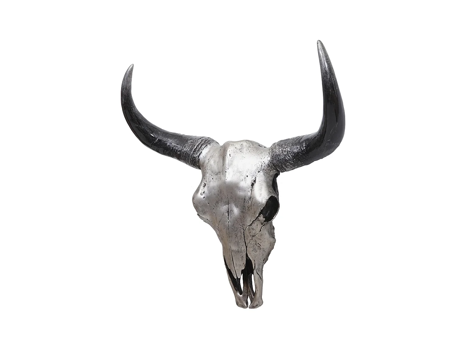 Crâne décoratif 45 cm résine argenté 50 x 19 x 53 cm 04_0006600