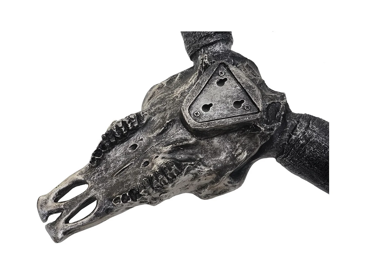 Crâne décoratif 45 cm résine argenté 50 x 19 x 53 cm 04_0006600