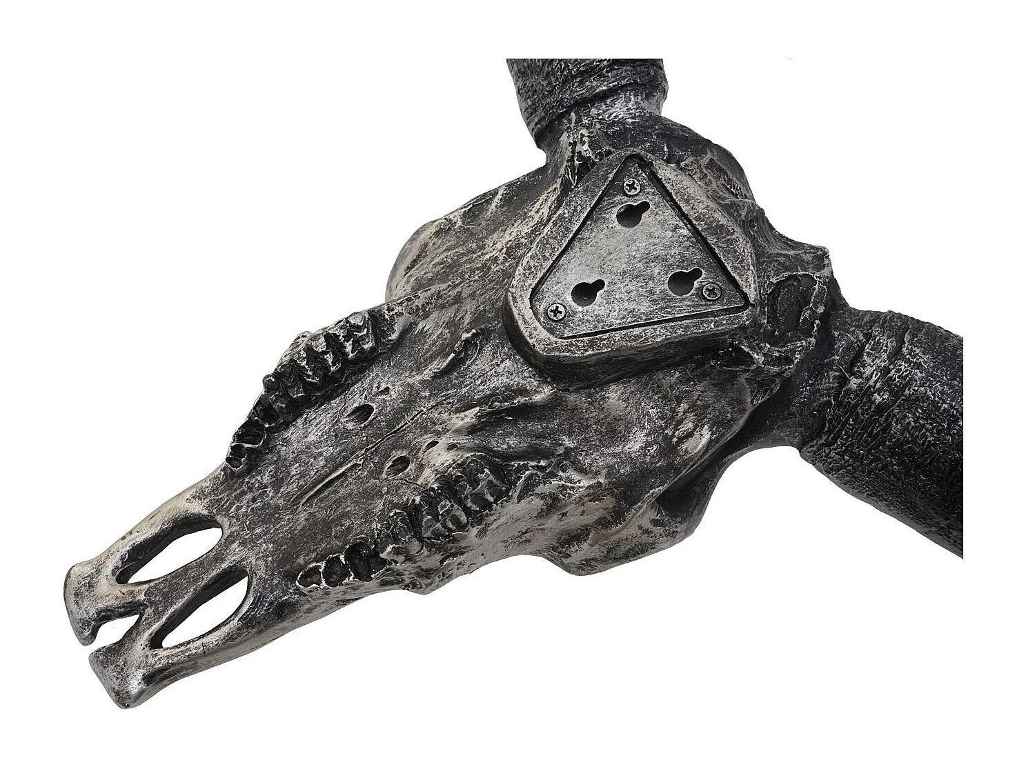 Crâne décoratif 45 cm résine argenté 50 x 19 x 53 cm 04_0006600