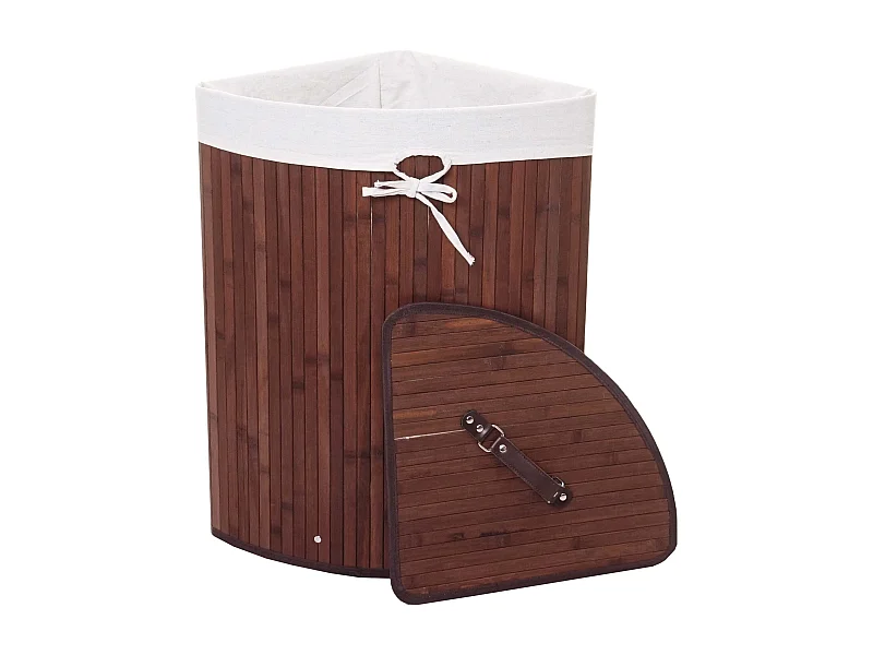 Panier à linge d'angle bambou marron 37 x 15 x 77 cm 04_0007895