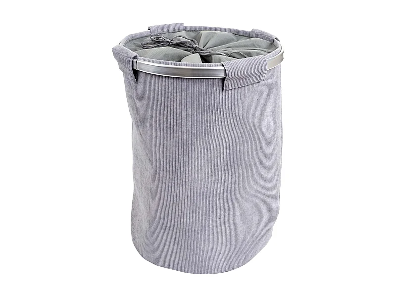 Panier à linge corbeille tissu grise 39 x 39 x 55 cm 04_0002507