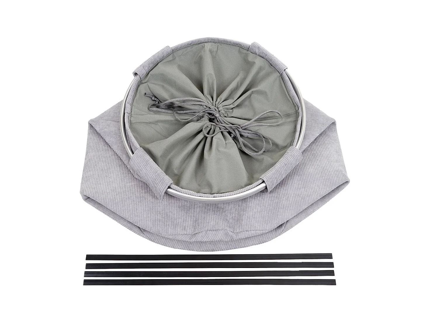 Panier à linge corbeille tissu grise 39 x 39 x 55 cm 04_0002507