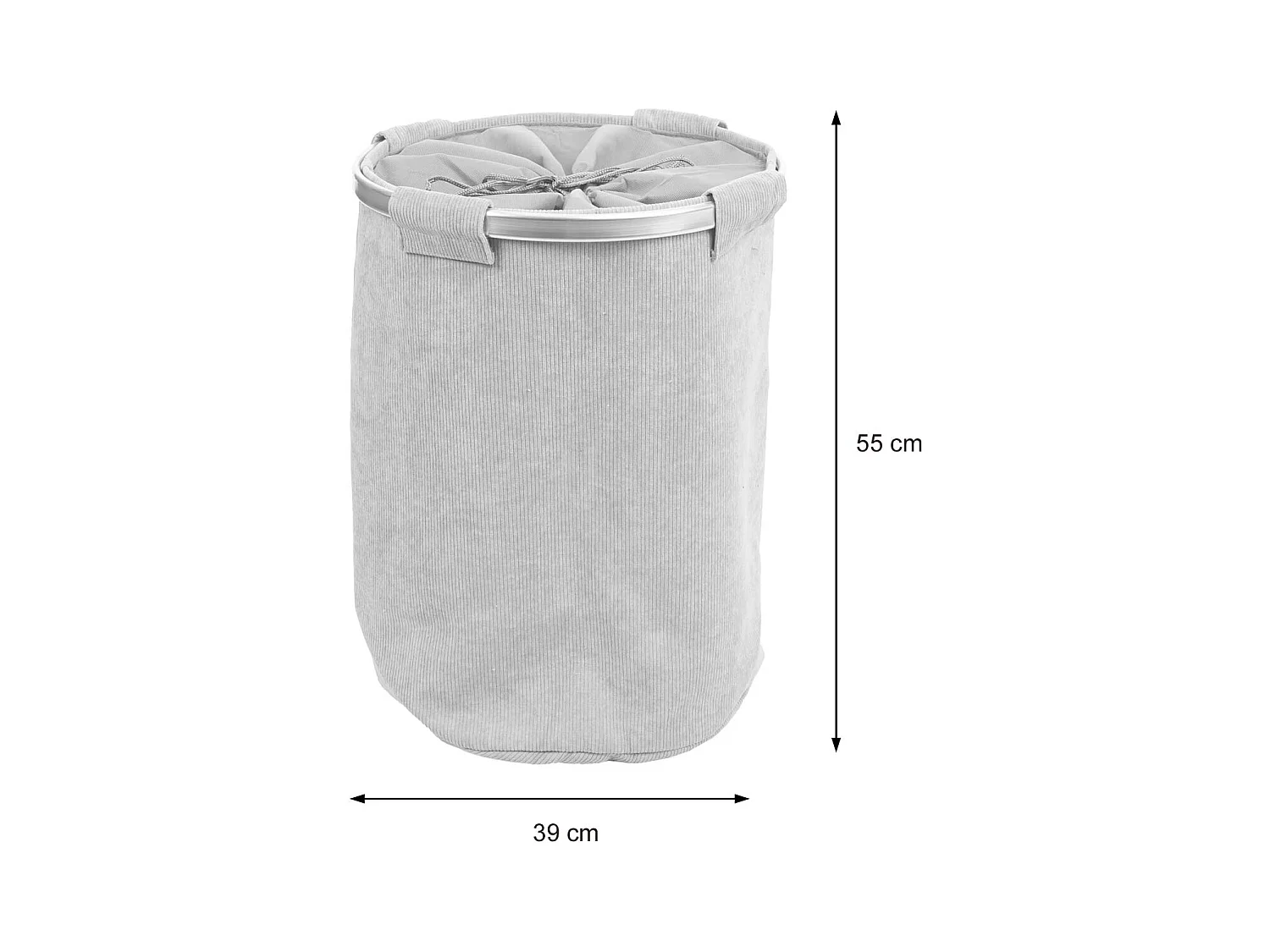Panier à linge corbeille tissu grise 39 x 39 x 55 cm 04_0002507