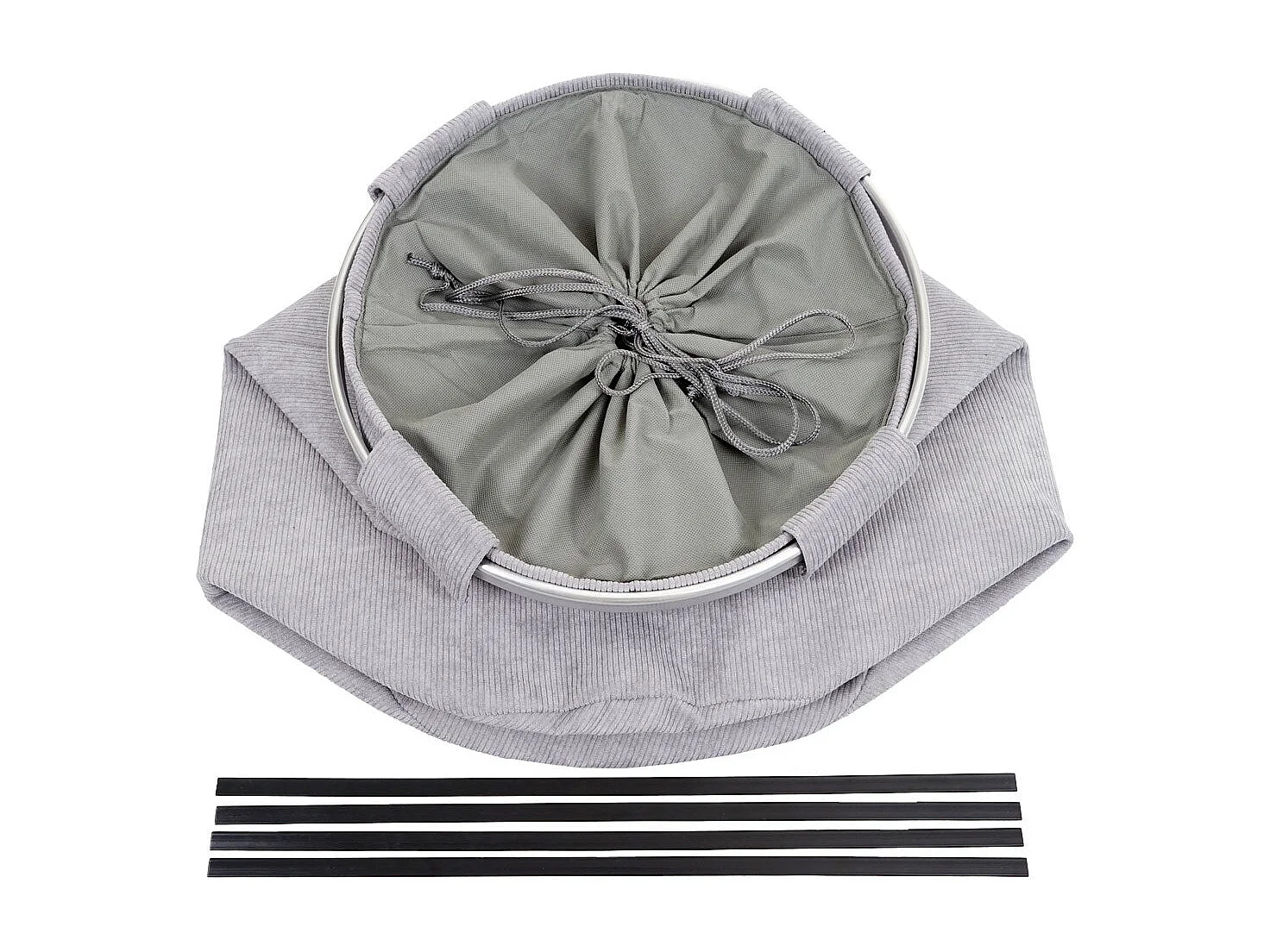 Panier à linge corbeille tissu grise 39 x 39 x 55 cm 04_0002507